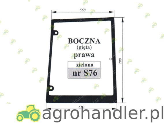 SZYBA BOCZNA PRAWA CASE FORD FIAT MX 82029320
