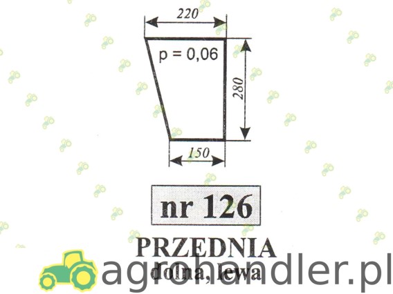 SZYBA PRZEDNIA DOLNA LEWA C-360 SOKÓŁKA 126