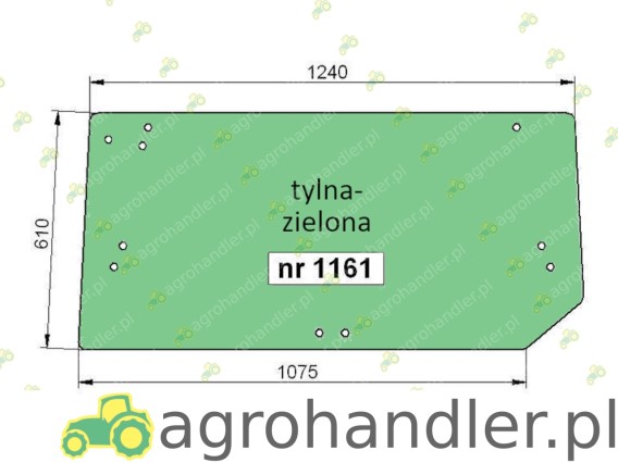 SZYBA TYLNA CASE MAGNUM 232329A1 ZIELONA