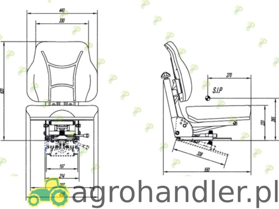 SIEDZENIE DWUCZĘŚCIOWE 360/ZET/MF3 PCV TS23000KR 050671062 50.67.106.2 65650671062 TS23000GP