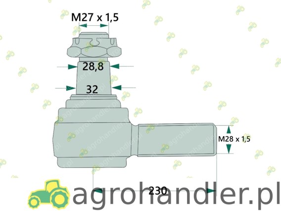 PRZEGUB KULOWY JOHN DEERE AL209601 AL220365 AL160203 495-360 3084022 AL160542 950-950640298 950640298.Z458 38712693 38712009