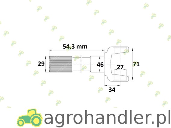 WIDEŁKI PÓŁOSI JOHN DEERE CASE AL64246 1342716C1 F168302020530