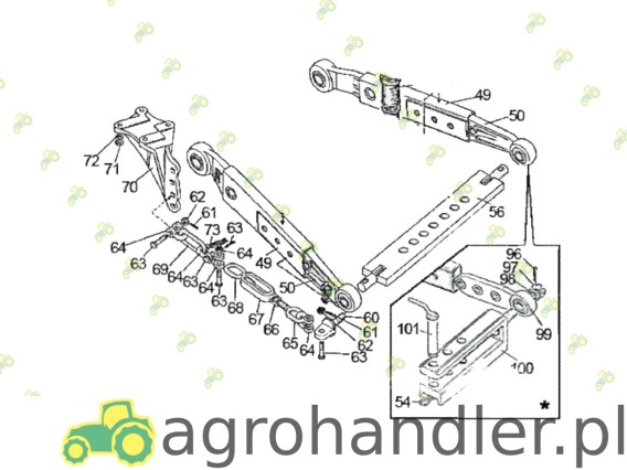 CIĘGŁO KRÓTKIE MTZ BELARUS D 45 12204605040