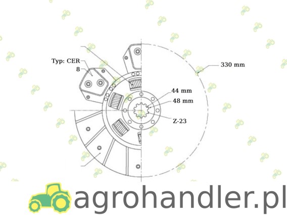 TARCZA SPRZĘGŁA MASSEY FERGUSON 3302049M93