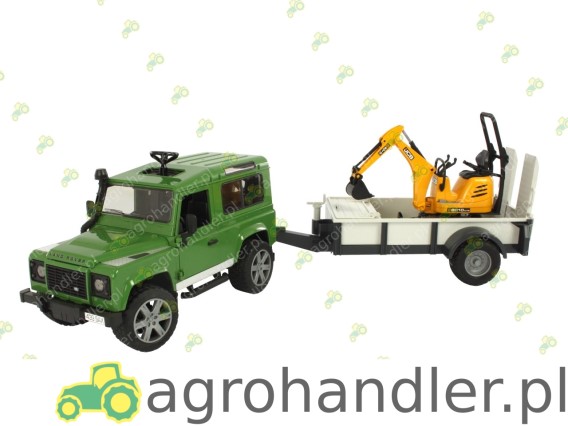 LAND ROVER Z PRZYCZEPĄ I KOPARKĄ JCB 02593