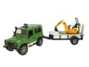 LAND ROVER Z PRZYCZEPĄ I KOPARKĄ JCB 02593