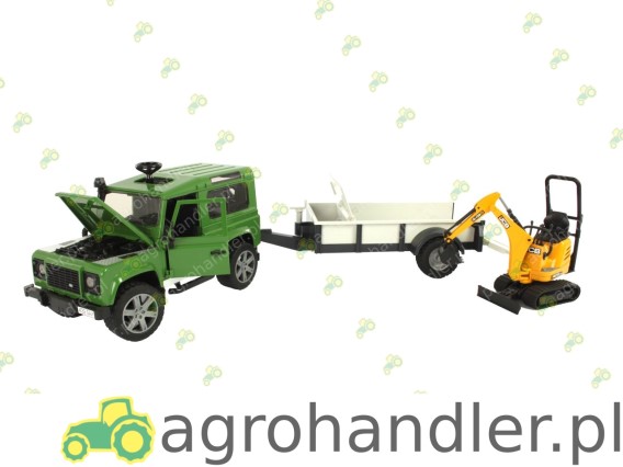 LAND ROVER Z PRZYCZEPĄ I KOPARKĄ JCB 02593