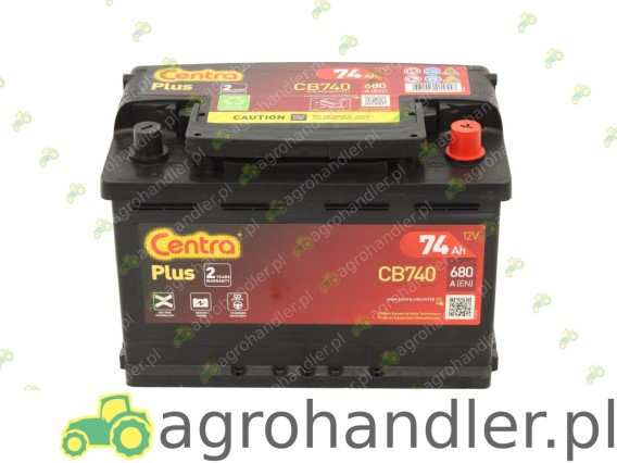 AKUMULATOR 12V 74AH CENTRA PLUS PRAWY CB740