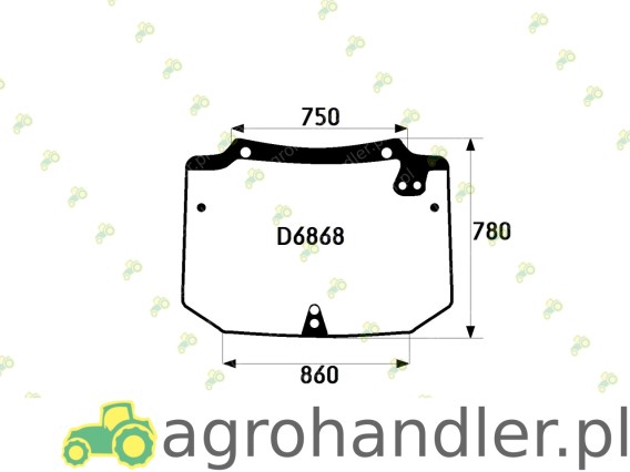 SZYBA TYLNA CASE NEW HOLLAND STEYR D6868