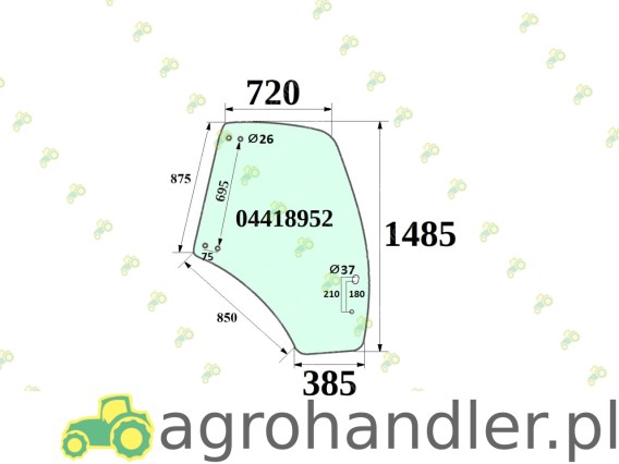SZYBA DRZWI PRAWA DEUTZ FAHR LAMBORGHINI 04418952 04413560 1044