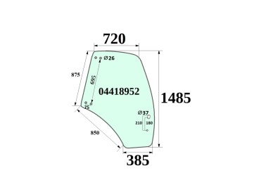 SZYBA DRZWI PRAWA DEUTZ FAHR LAMBORGHINI 04418952 04413560 1044