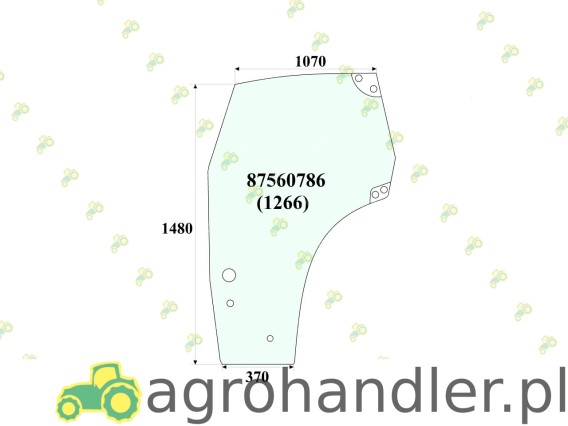 SZYBA DRZWI CASE NEW HOLLAND 87560786 87528171 82027357 1266