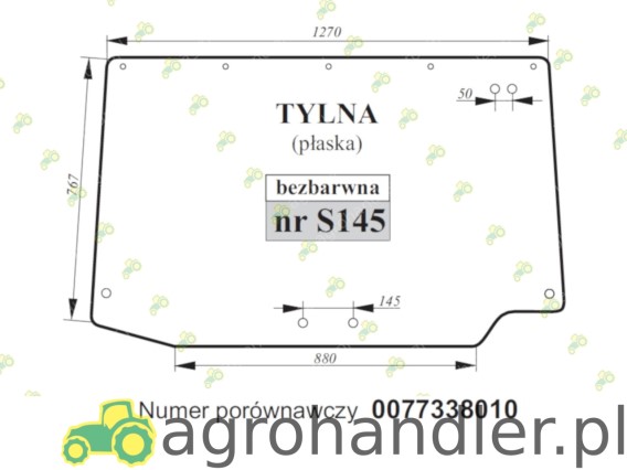 SZYBA TYLNA SAME ANTARES TITAN BEZBARWNA 0077338010