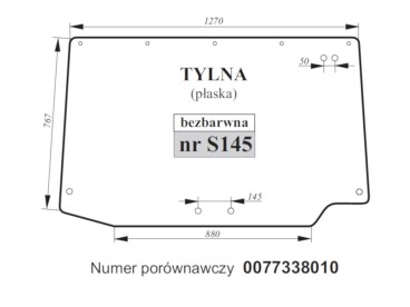 SZYBA TYLNA SAME ANTARES TITAN BEZBARWNA 0077338010