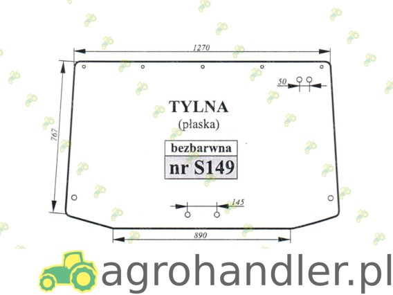 SZYBA TYLNA SAME ANTARES TITAN BEZBARWNA 0075181020 0.007.5181.0/20 00751810/20