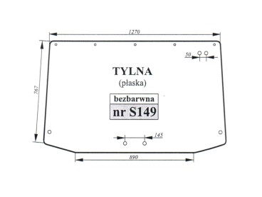SZYBA TYLNA SAME ANTARES TITAN BEZBARWNA 0075181020 0.007.5181.0/20 00751810/20