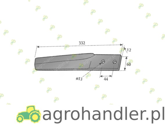 ZĄB LEWY BRONY AKTYWNEJ L-332 mm Maschio KE0901