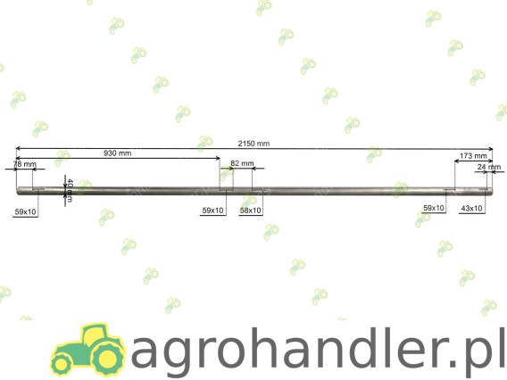 WAŁ TYLNY TANDEM N-218 L-2150 mm 2218070030