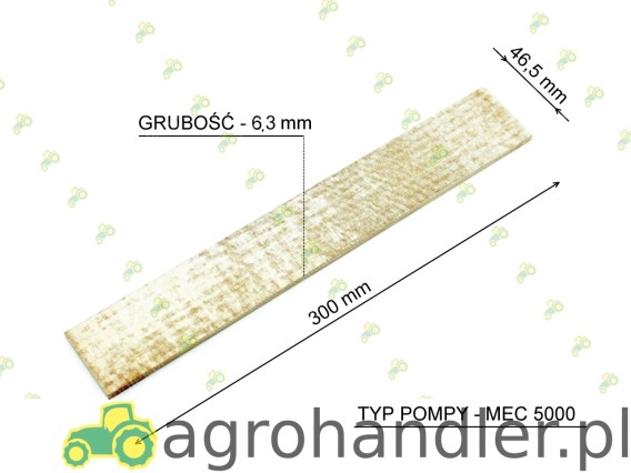 ŁOPATKA POMPY 300x46,5x6,3 mm DO 4070113006 AM7
