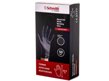 RĘKAWICE JEDNORAZOWE NITRIL CZARNE "M" SNIM-BLACKGRIP-M