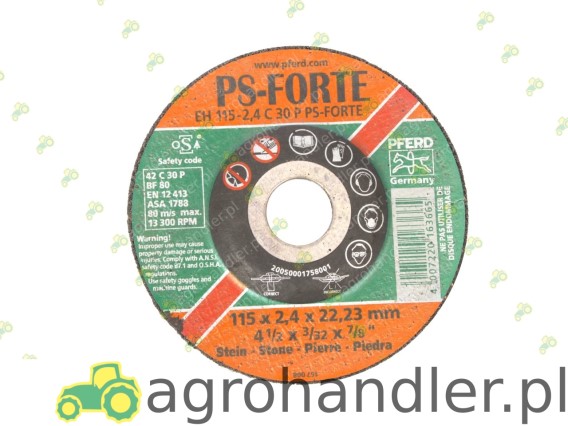 ŚCIERNICA DO METALU 115x2,4 C30 P PSF EH11524K