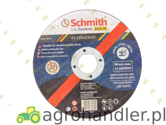 ŚCIERNICA DO METALU 125x2,5 SCHMITH S41A-08