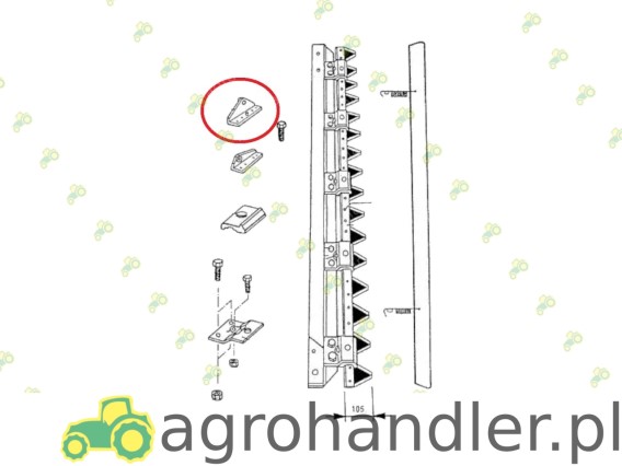 GŁÓWKA LISTWY TNĄCEJ PRZEDNIA CLAAS 616110 616110.0 000616110 JAG01-0187