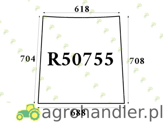 SZYBA DRZWI GÓRA JOHN DEERE R50755 L30620 L39250