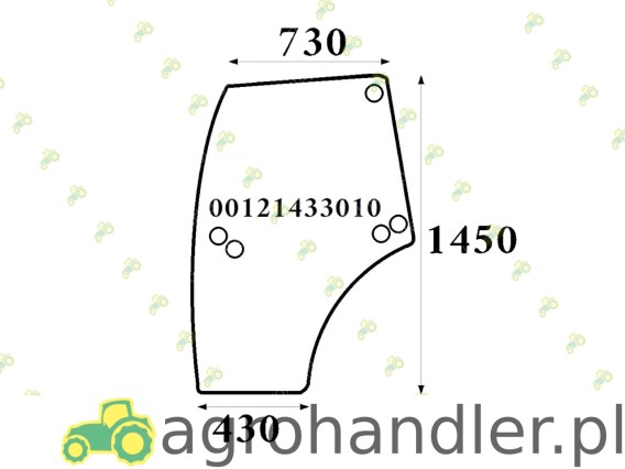 SZYBA DRZWI LEWE DEUTZ FAHR 00121433010 0.012.1433.0/10 0.012.1433.0/10+ITR 0.012.1433.0/20 001214330/10 00121433010N