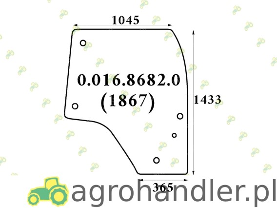 SZYBA DRZWI PRAWE SAME DEUTZ-FAHR 0.016.8682.0 1686820 1867
