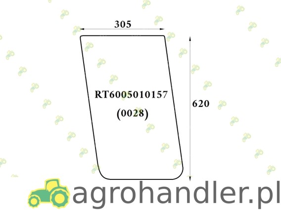 SZYBA PRZEDNIA DOLNA LEWA/PRAWA RENAULT RT6005010157 0028