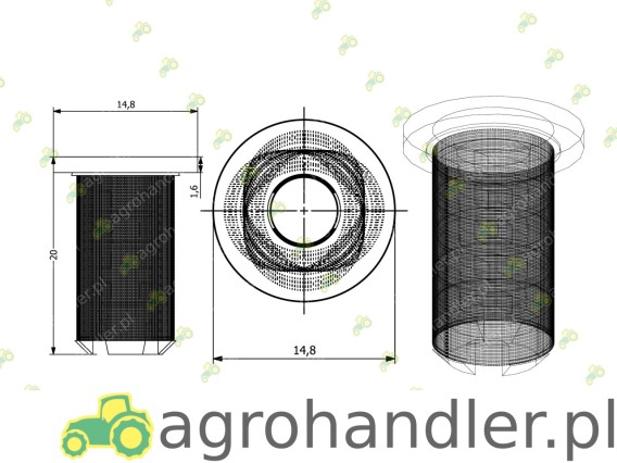 SITKO FILTEREK DO ROZPYLACZA ZIELONY 0-102/08PRO100 226365