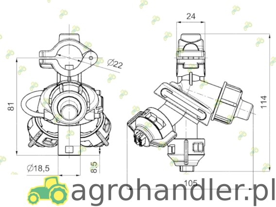GŁOWICA 3-POZYCYJNA PROLINE NA RURKĘ FI AP0-100/G09_20F7 227386