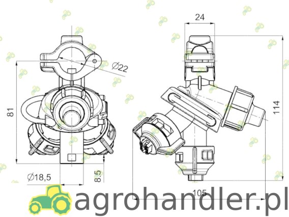 GŁOWICA 3-POZYCYJNA PROLINE NA RURKĘ FI AP0-100/G09_20F10 227409