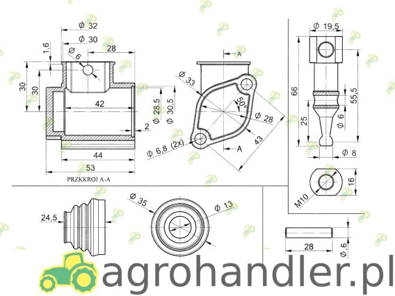 KOŁPAK ROZDZIELACZA HYDRAULICZNEGO GÓRNY V-R40L-KG