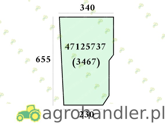 SZYBA PRZEDNIA DOLNA PRAWA CASE NEW 47125737