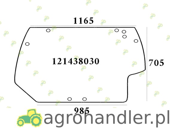 SZYBA TYLNA DEUTZ FAHR SAME LAMBORGHINI 00121438030 0.012.1438.0/20 0.012.1438.0/30 0.012.1438.0/30+ITR 121438020