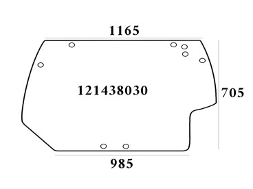 SZYBA TYLNA DEUTZ FAHR SAME LAMBORGHINI 00121438030 0.012.1438.0/20 0.012.1438.0/30 0.012.1438.0/30+ITR 121438020