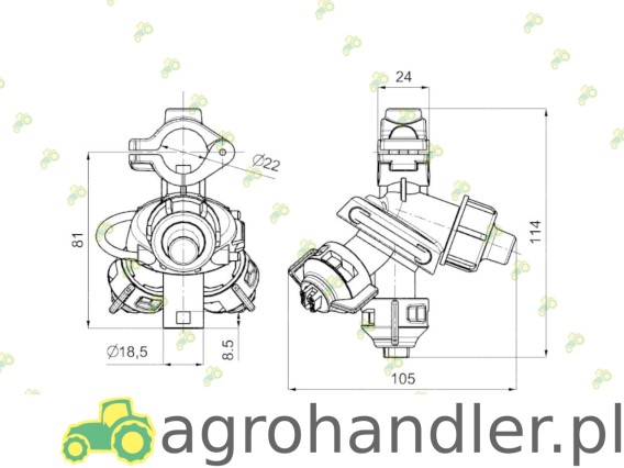 GŁOWICA 3-POZYCYJNA PROLINE RURKA 1/2" AP0-100/G09_1/2 RSME 228772