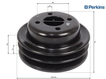 KOŁO PASOWE WENTYLATORA PERKINS 146 mm 3115c161
