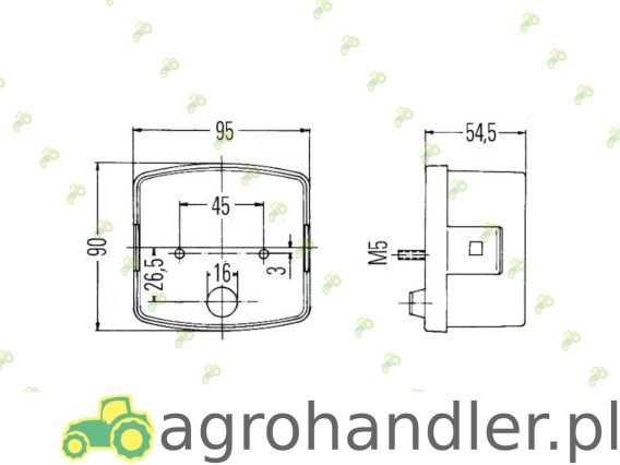 LAMPA TYLNA ZESPOLONA HELLA JOHN DEERE AL67207 02377139 02389569 02940235 04389588 04403159 2377139KZ 4389588KZ1065-49