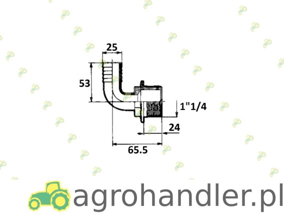 KOLANO FI 25/90 GWINT MĘSKI 1 1/4 RURA 22843746